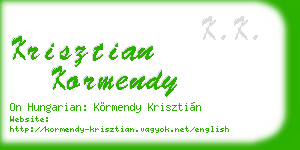 krisztian kormendy business card